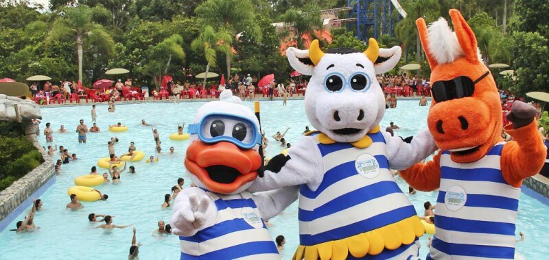 Personagens do parque aquático Acqua LOkos